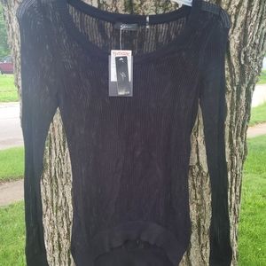 Small fishnet top, black net shirt, long sleeve black, fishnet size Sm shirt